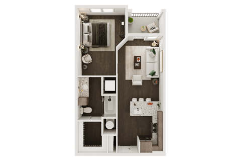 a1 floor plan  1 bedroom with 2 baths  129